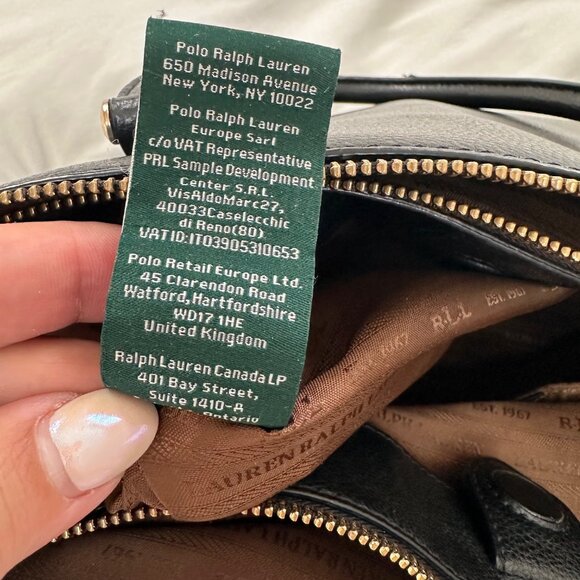 Lauren Ralph Lauren Black Leather Newbury Double Zip Satchel - Picture 13 of 15